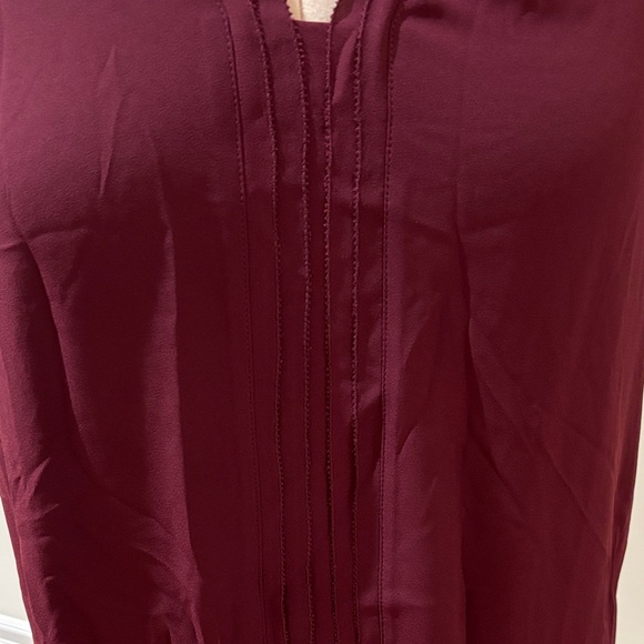ALFRED SUNG Rich Burgundy V-Neck Blouse - Picture 3 of 5